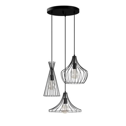 Lustra ar auklu MEZOPOTAMYA 3xE27/40W/230V melna