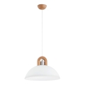 Lustra ar auklu MIGOT 1xE27/15W/230V bēša/spīdīgi hromēts