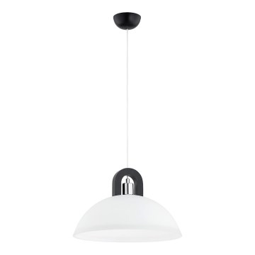 Lustra ar auklu MIGOT 1xE27/15W/230V melna/spīdīgi hromēts