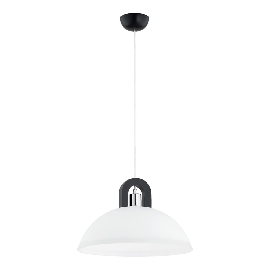 Lustra ar auklu MIGOT 1xE27/15W/230V melna/spīdīgi hromēts