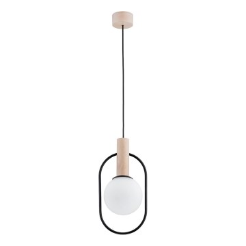 Lustra ar auklu MIKI 1xE14/10W/230V melna/bēša