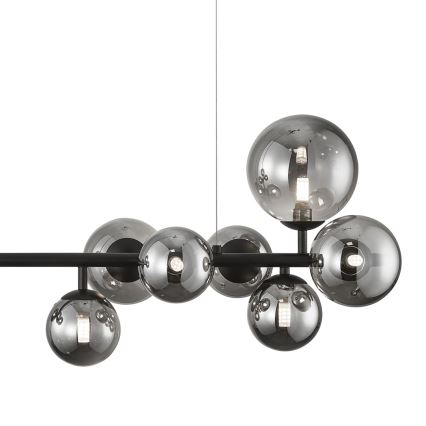 Lustra ar auklu MILA 10xG9/9W/230V melna/pelēka