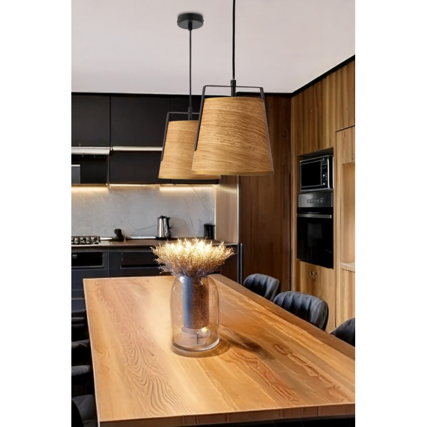 Lustra ar auklu MILBURY 1xE27/40W/230V brūna