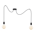 Lustra ar auklu MIROS 2xE27/60W/230V zirneklis melna