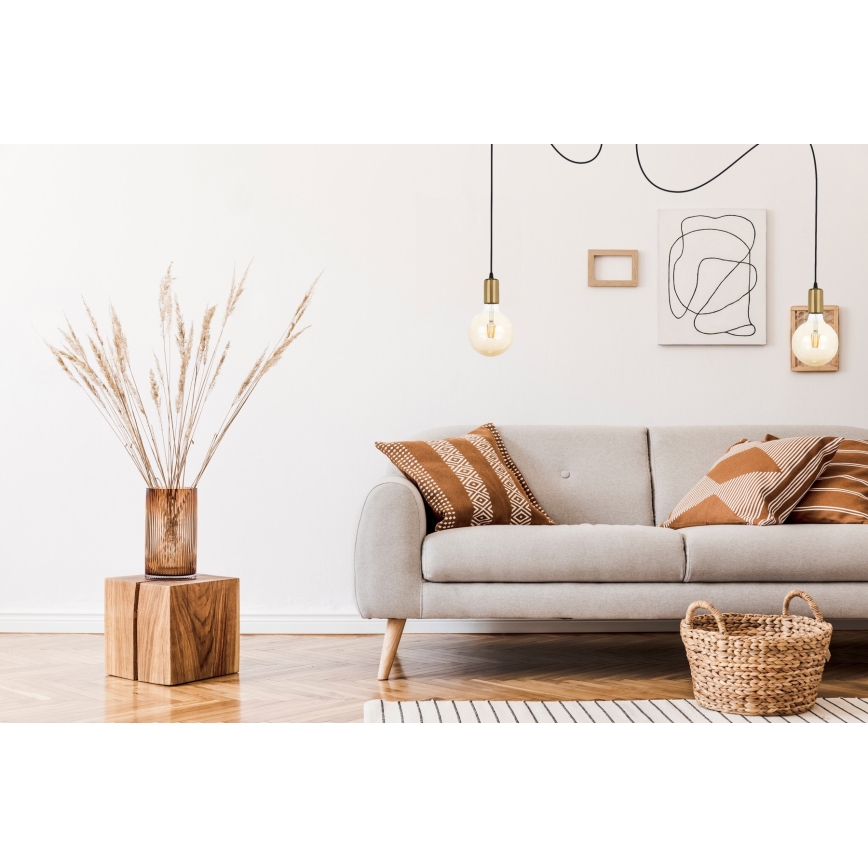 Lustra ar auklu MIROS 2xE27/60W/230V zirneklis melna/zelta