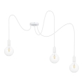 Lustra ar auklu MIROS 3xE27/60W/230V zirneklis balta
