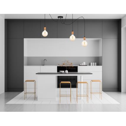 Lustra ar auklu MIROS 3xE27/60W/230V zirneklis melna/varš
