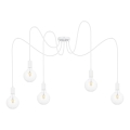 Lustra ar auklu MIROS 5xE27/60W/230V zirneklis balta