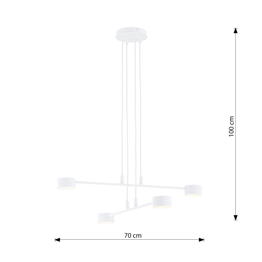 Lustra ar auklu MODUS 4xGX53/10W/230V balta