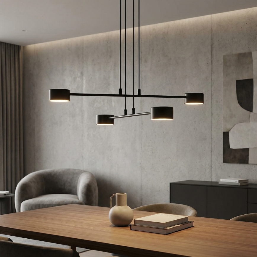 Lustra ar auklu MODUS 4xGX53/12W/230V melna