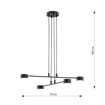 Lustra ar auklu MODUS 4xGX53/12W/230V melna