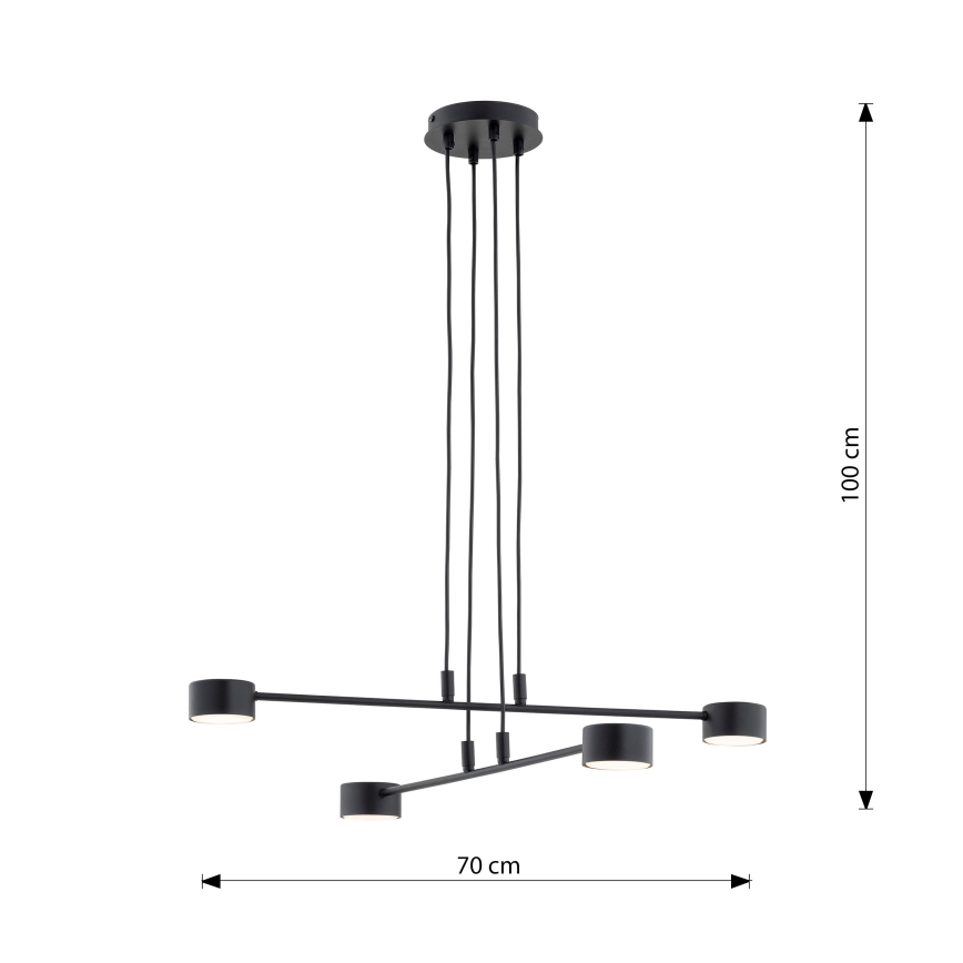 Lustra ar auklu MODUS 4xGX53/12W/230V melna