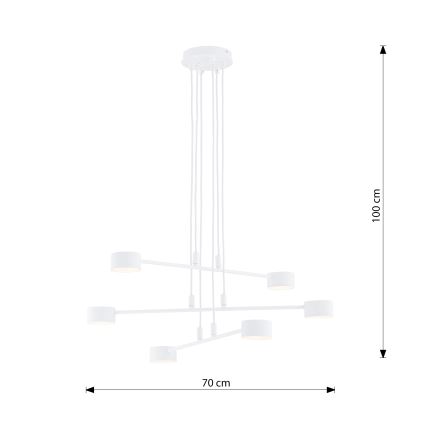 Lustra ar auklu MODUS 6xGX53/10W/230V balta