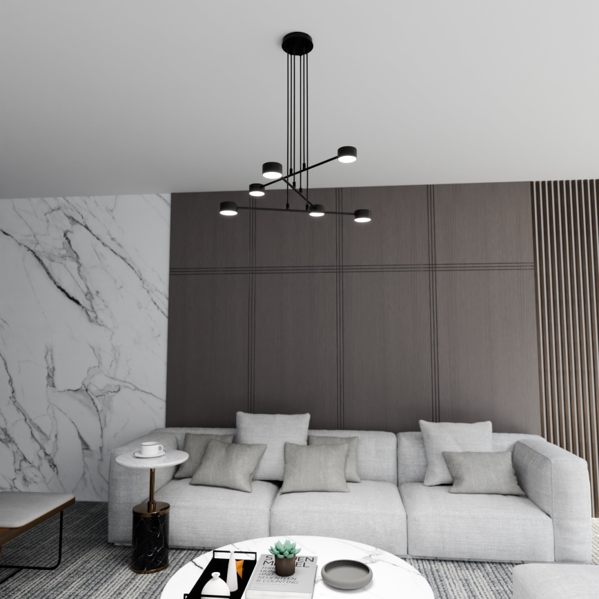 Lustra ar auklu MODUS 6xGX53/10W/230V melna