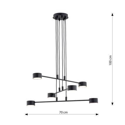 Lustra ar auklu MODUS 6xGX53/10W/230V melna