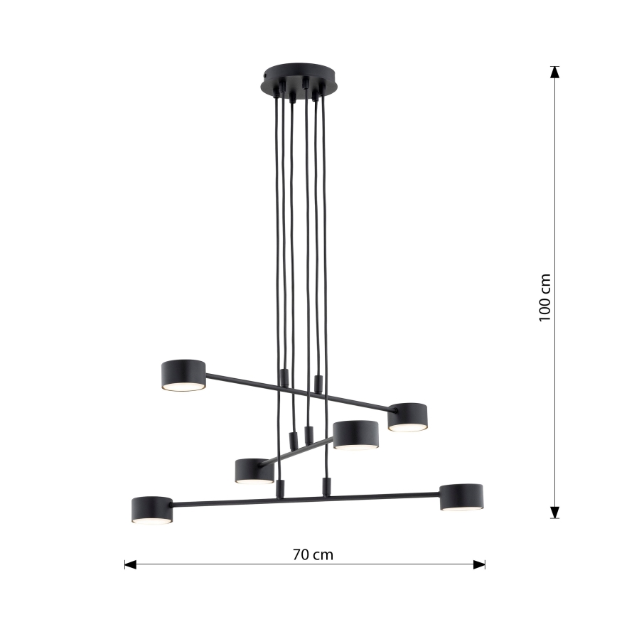 Lustra ar auklu MODUS 6xGX53/10W/230V melna