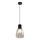 Lustra ar auklu MOLDO 1xE27/40W/230V melna/caurspīdīga