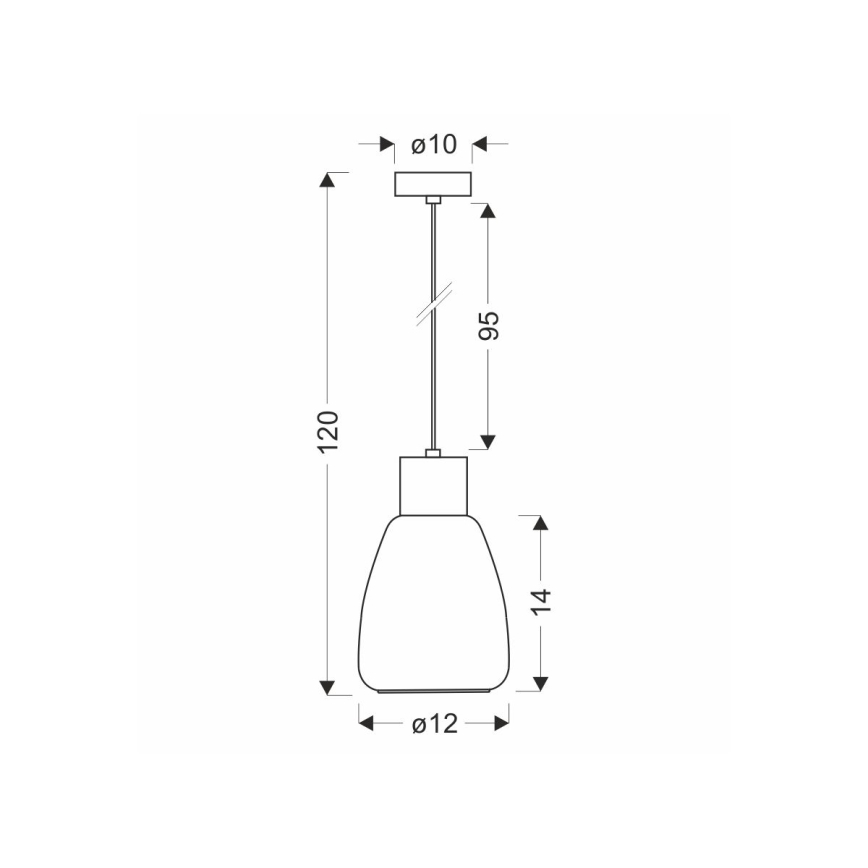 Lustra ar auklu MOLDO 1xE27/40W/230V melna/caurspīdīga