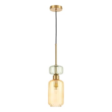 Lustra ar auklu MOLLY 1xE14/40W/230V d. 12 cm zelta/oranža/zaļa