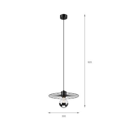 Lustra ar auklu MONTANA 1xE27/15W/230V d. 30 cm melna