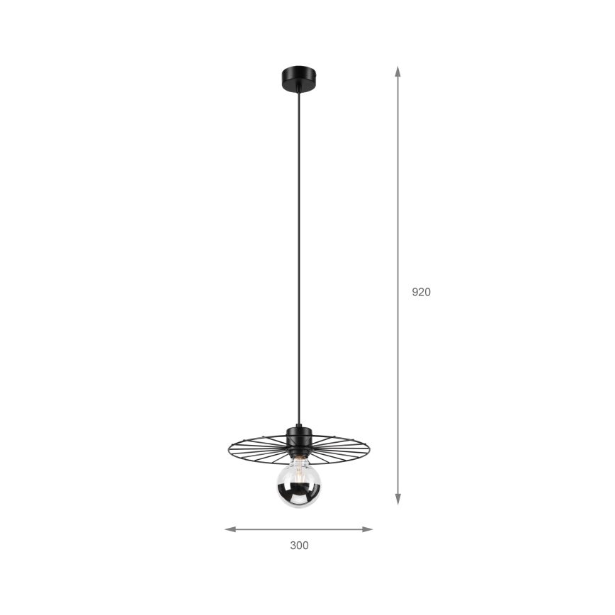 Lustra ar auklu MONTANA 1xE27/15W/230V d. 30 cm melna