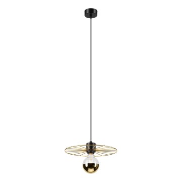 Lustra ar auklu MONTANA 1xE27/15W/230V d. 30 cm zelta/melna