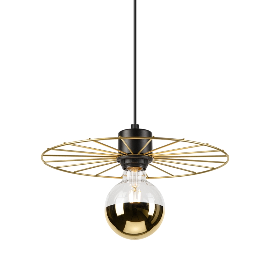 Lustra ar auklu MONTANA 1xE27/15W/230V d. 30 cm zelta/melna
