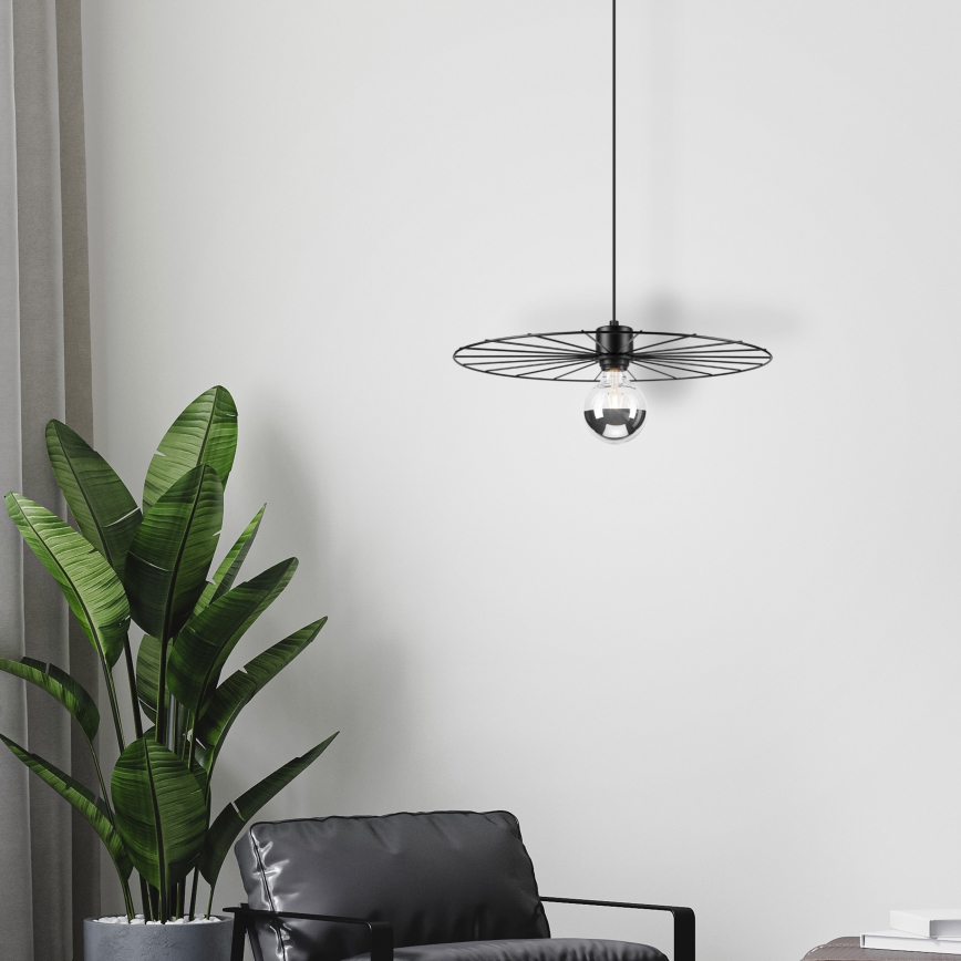 Lustra ar auklu MONTANA 1xE27/15W/230V d. 45 cm melna