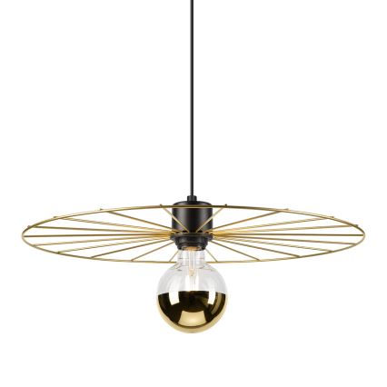 Lustra ar auklu MONTANA 1xE27/15W/230V d. 45 cm zelta/melna