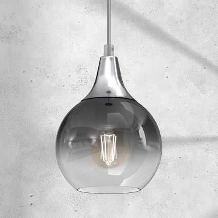 Lustra ar auklu MONTE 1xE27/60W/230V d. 15 cm matēts hroms