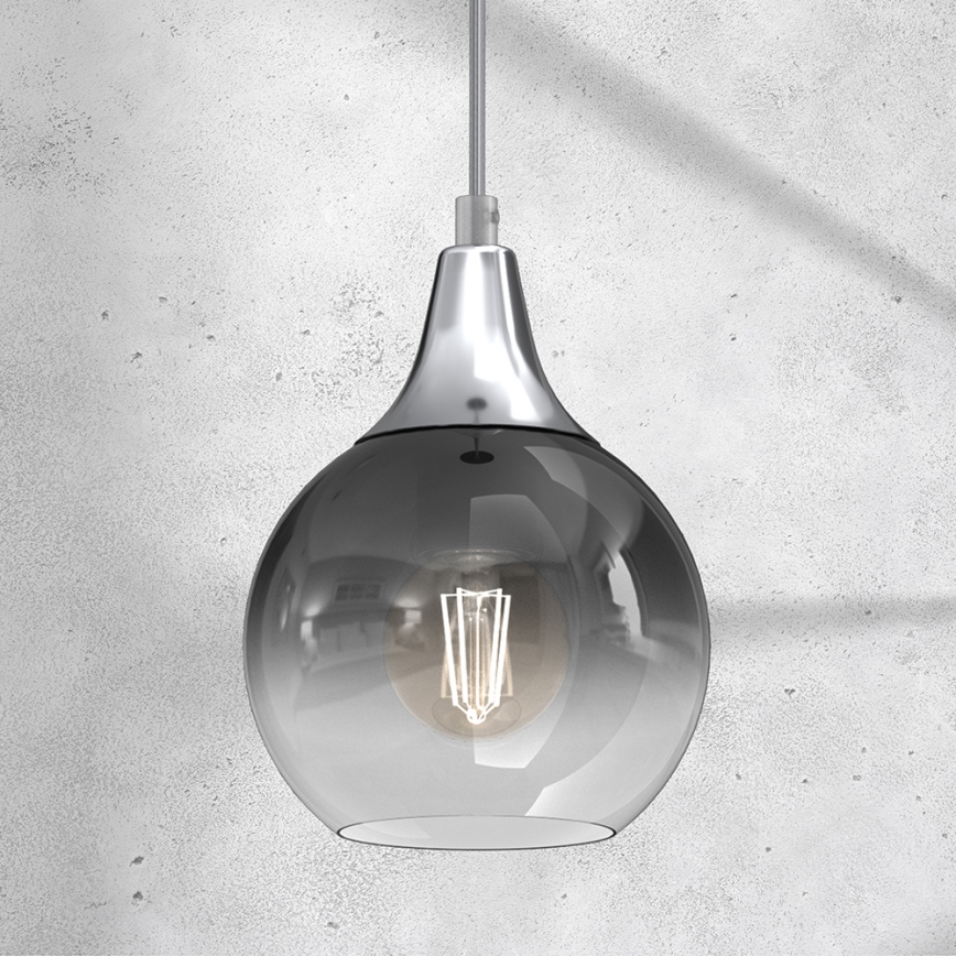 Lustra ar auklu MONTE 1xE27/60W/230V d. 15 cm matēts hroms
