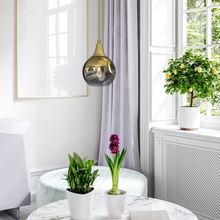 Lustra ar auklu MONTE 1xE27/60W/230V d. 15 cm zelta