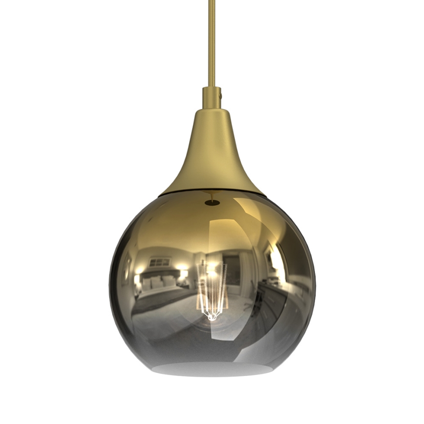 Lustra ar auklu MONTE 1xE27/60W/230V d. 15 cm zelta