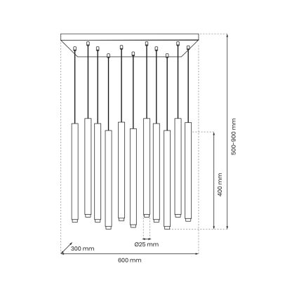 Lustra ar auklu MONZA 11xG9/8W/230V melna