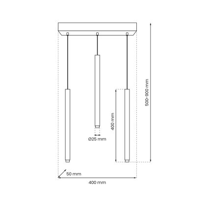 Lustra ar auklu MONZA 3xG9/8W/230V melna/zelta