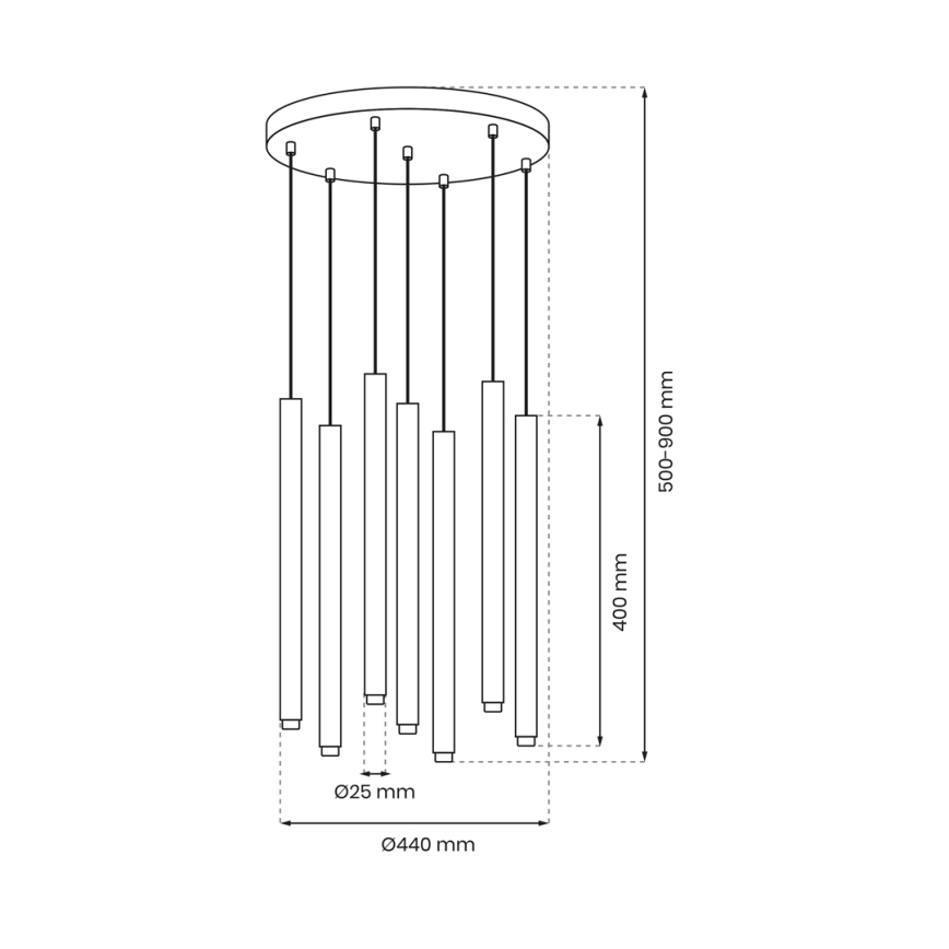 Lustra ar auklu MONZA 7xG9/8W/230V melna/zelta