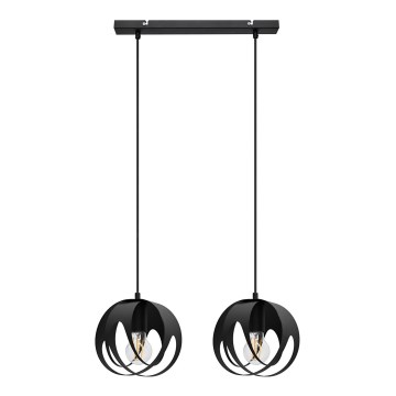 Lustra ar auklu MOONLIGHT 2xE27/15W/230V melna