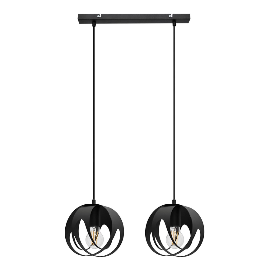 Lustra ar auklu MOONLIGHT 2xE27/15W/230V melna