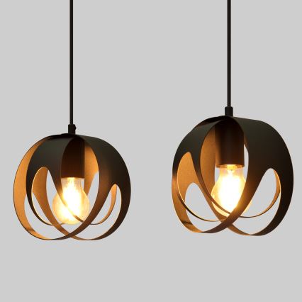 Lustra ar auklu MOONLIGHT 2xE27/15W/230V melna