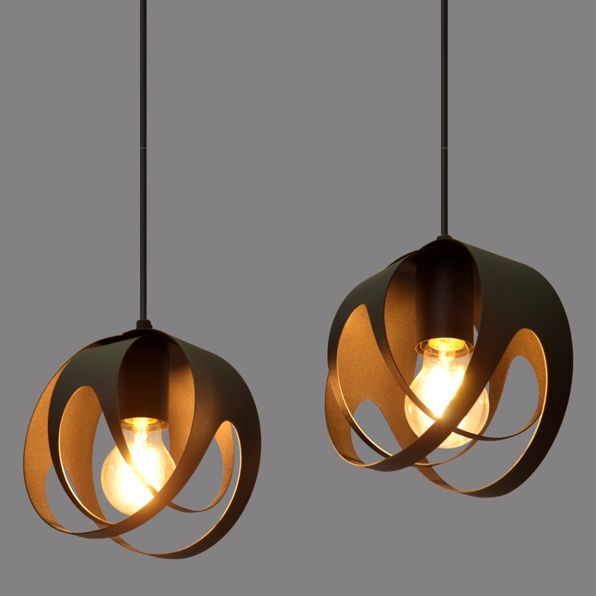 Lustra ar auklu MOONLIGHT 2xE27/15W/230V melna