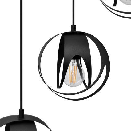 Lustra ar auklu MOONLIGHT 4xE27/15W/230V melna