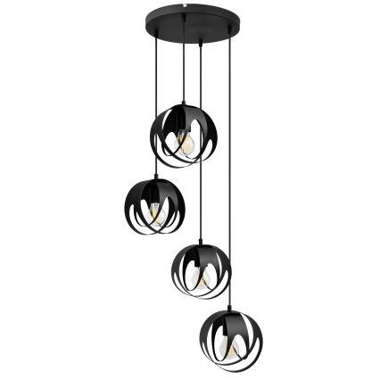 Lustra ar auklu MOONLIGHT 4xE27/15W/230V melna