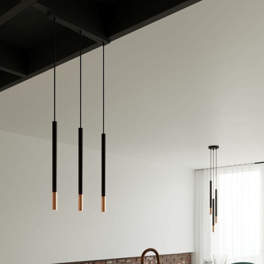 Lustra ar auklu MOSAIC 3xG9/12W/230V melns/kapars