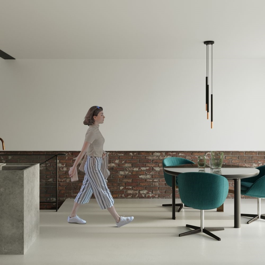 Lustra ar auklu MOSAIC 3xG9/12W/230V melns/kapars