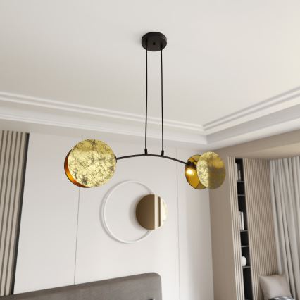 Lustra ar auklu MOTIF 2xE14/10W/230V zelta