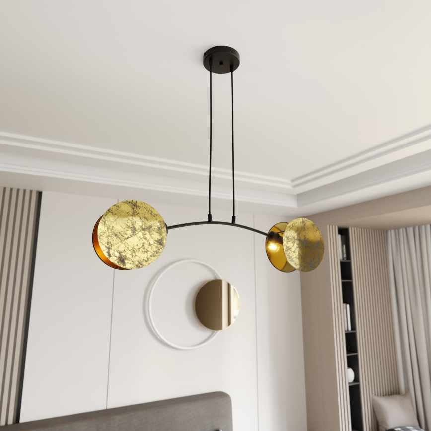 Lustra ar auklu MOTIF 2xE14/10W/230V zelta