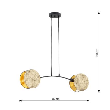 Lustra ar auklu MOTIF 2xE14/10W/230V zelta