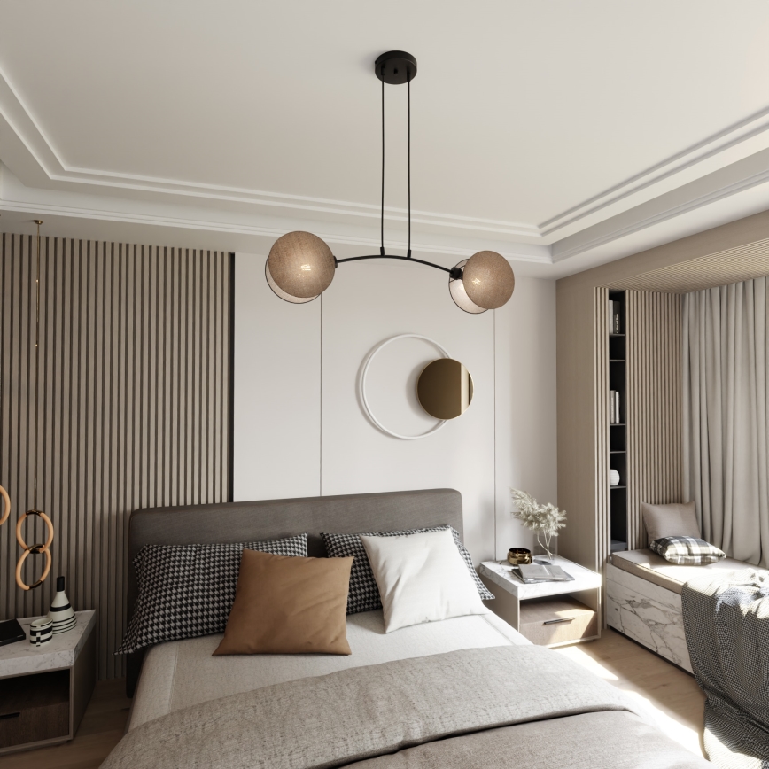 Lustra ar auklu MOTIF 2xE27/15W/230V bēša