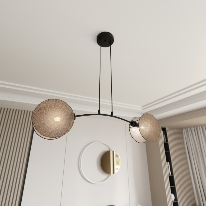 Lustra ar auklu MOTIF 2xE27/15W/230V bēša