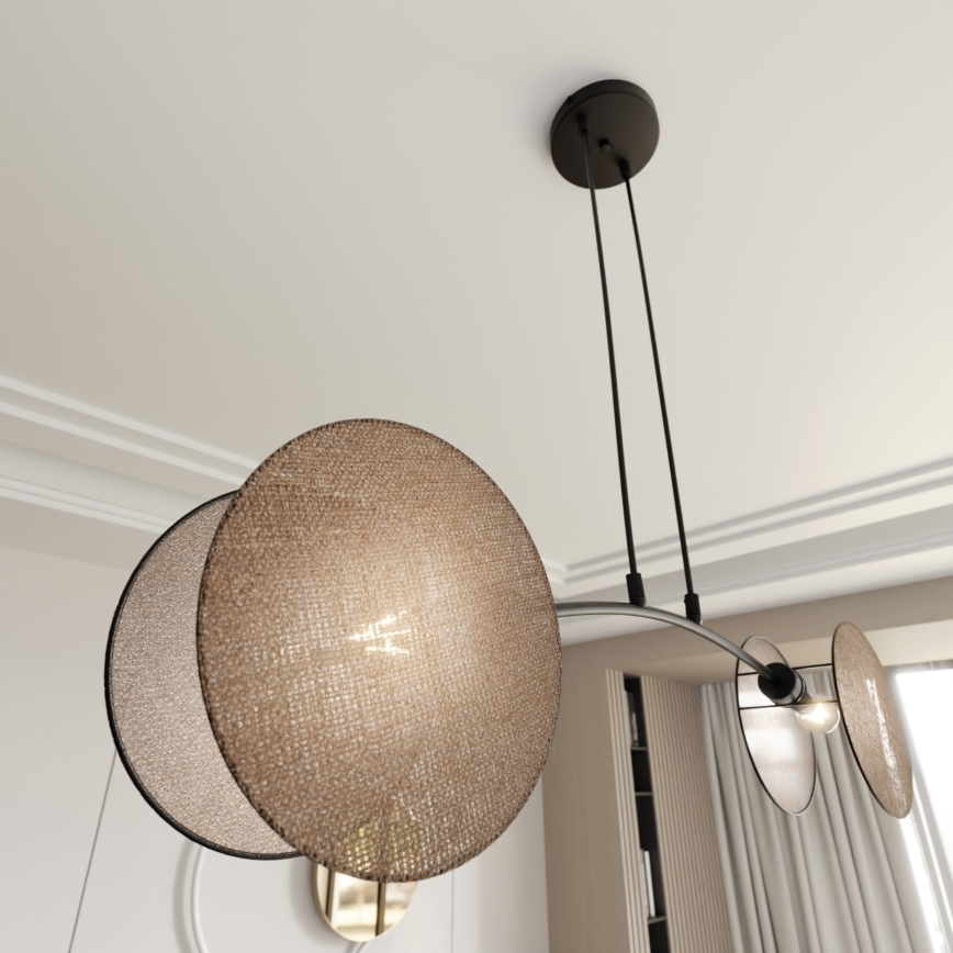 Lustra ar auklu MOTIF 2xE27/15W/230V bēša